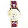 Montre tissu bleu blanc rouge bracelet bresilien