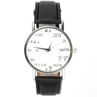 Montre insolite homme et femme bracelet cuir noir