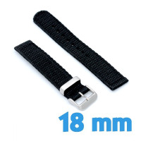 Bracelet Montre en Nylon Noir 18 mm