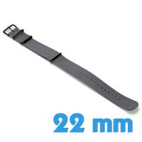 Bracelet 22mm Gris de montre Nylon 