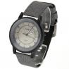 Montre analogique sport bracelet gris cuir homme