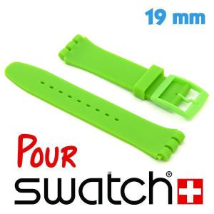 Bracelet montre Swatch Vert cahoutchouc 19mm lisse