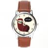 Montre femme bracelet cuir camel