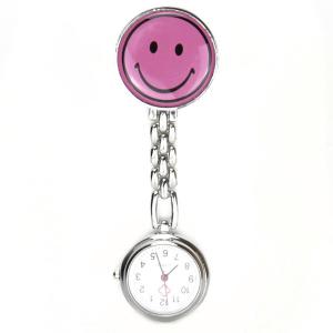 Montre infirmière smiley emoji rose