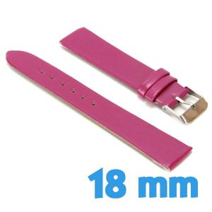 Bracelet Cuir Synthétique Fushia 1,8 cm de montre 