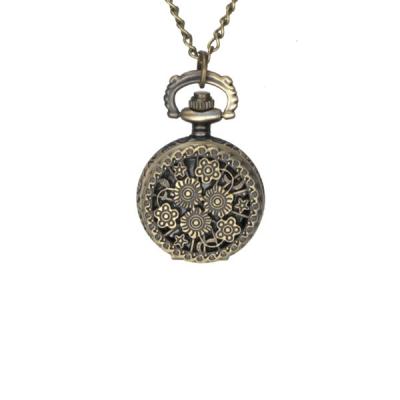 Montre Pendentif Argentée Avec Chiffres Romains + Chaîne (Accessoire Vintage Pas Cher)