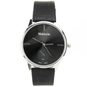 Montre bracelet cuir noir femme Womage