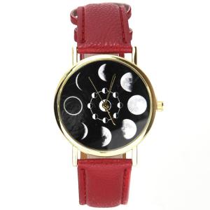 Montre phase de la lune bracelet cuir