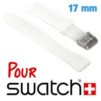 Bracelet 17 mm de montre pour Swatch Transparent caoutchouc lisse