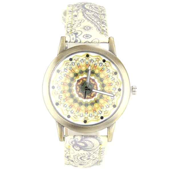 Montre Femme Rétro à Affichage LED Rouge - Bracelet Cuir Blanc, Très Bon état