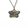 Pendentif montre collier papillon