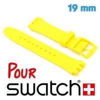 Bracelet Silicone Jaune 19mm pour montre Swatch lisse
