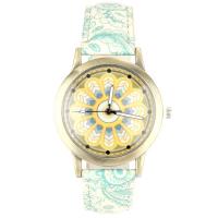 Montre analogique femme avec motif imprimé sur bracelet