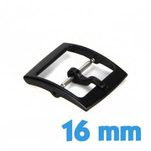 16 mm Attache ardillon noir plastique