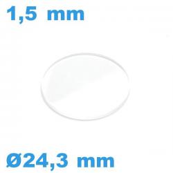 Verre en 24,3*1,5 mm pour montre biseauté