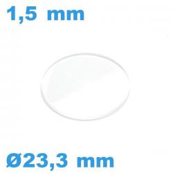 Verre 23,3*1,5 mm montre en avec chanfrein