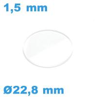 Verre pour montre 22,8*1,5 mm  avec chanfrein