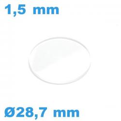 Verre 28,7*1,5 mm montre biseauté