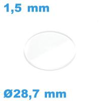 Verre 28,7*1,5 mm montre biseauté