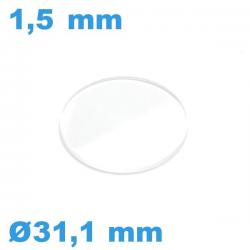 Verre en  de montre 31,1*1,5 mm biseauté