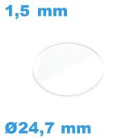 Verre 24,7*1,5 mm pour montre biseauté