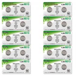 Pack de 20 Batteries de montre  AG13 1,5 V alcaline