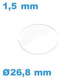 Verre  de montre 26,8*1,5 mm biseauté
