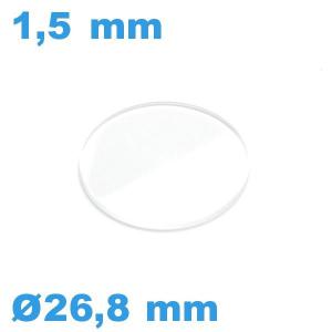 Verre  de montre 26,8*1,5 mm biseauté