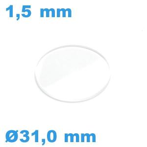 Verre en 31,0*1,5 mm de montre avec chanfrein