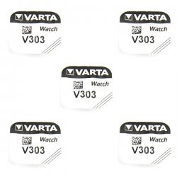 Lot de 5 Piles 303 1.55 V alcaline Varta de montre