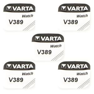 5 Batteries 1,55 V 389 alcaline Varta pour montre