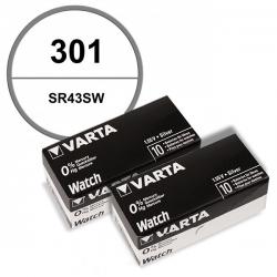 Lot de 20 Piles 301 Varta 1.55 V alcaline de montre