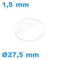 Verre 27,5*1,5 mm de montre avec chanfrein