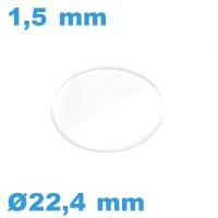 Verre 22,4*1,5 mm pour montre  avec chanfrein