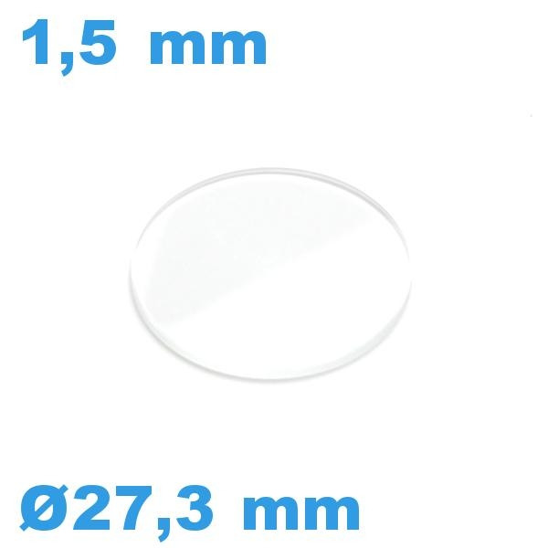 Verre De Montre Diamètre 27 Mm - Type Mineglas Bomber Bord Biseauté, Neuf Sans étiquette