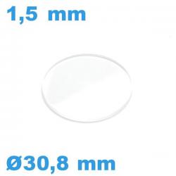 Verre de montre 30,8*1,5 mm  biseauté