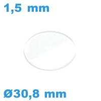 Verre de montre 30,8*1,5 mm  biseauté