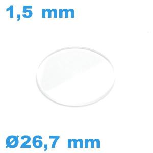 Verre en 26,7*1,5 mm pour montre avec chanfrein
