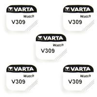 5 Batteries Varta 1,55 V alcaline 309 pour montre