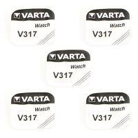 5 Batteries pour montre 1,55 V 317 Varta alcaline