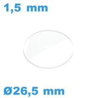 Verre de montre 26,5*1,5 mm avec chanfrein