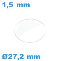 Verre de montre 27,2*1,5 mm avec chanfrein