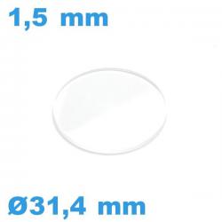 Verre montre 31,4*1,5 mm biseauté