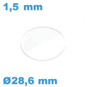 Verre montre 28,6*1,5 mm avec chanfrein