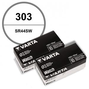 Pack de 20 Batteries 1.55 V 303 Varta alcaline montre
