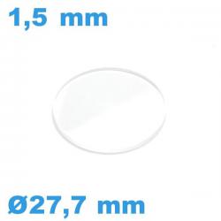 Verre montre 27,7*1,5 mm biseauté