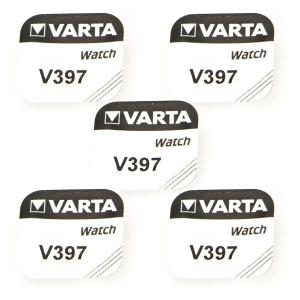 Pack de 5 Batteries 1,55 V 397 alcaline Varta montre