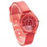 Montre plastique pas chère enfants rouge transparente