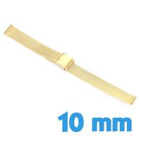 Bracelet Acier Inoxydable  Doré montre maille milanaise 10 mm