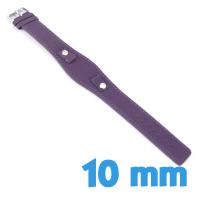 Bracelet de montre Cuir Synthétique Violet 10 mm